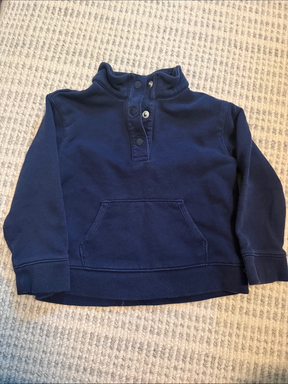 Janie and Jack Navy Snap-Placket Hoodie Sweatshirt 2T